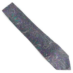 MBP for Tie Rack Men Necktie 100% Silk Geometric Purple Multi 59x3.5 - NWOT